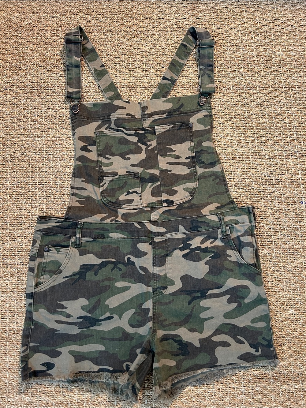 Bootlegger Camo Overall Shorts (Shortalls) - Green & Tan